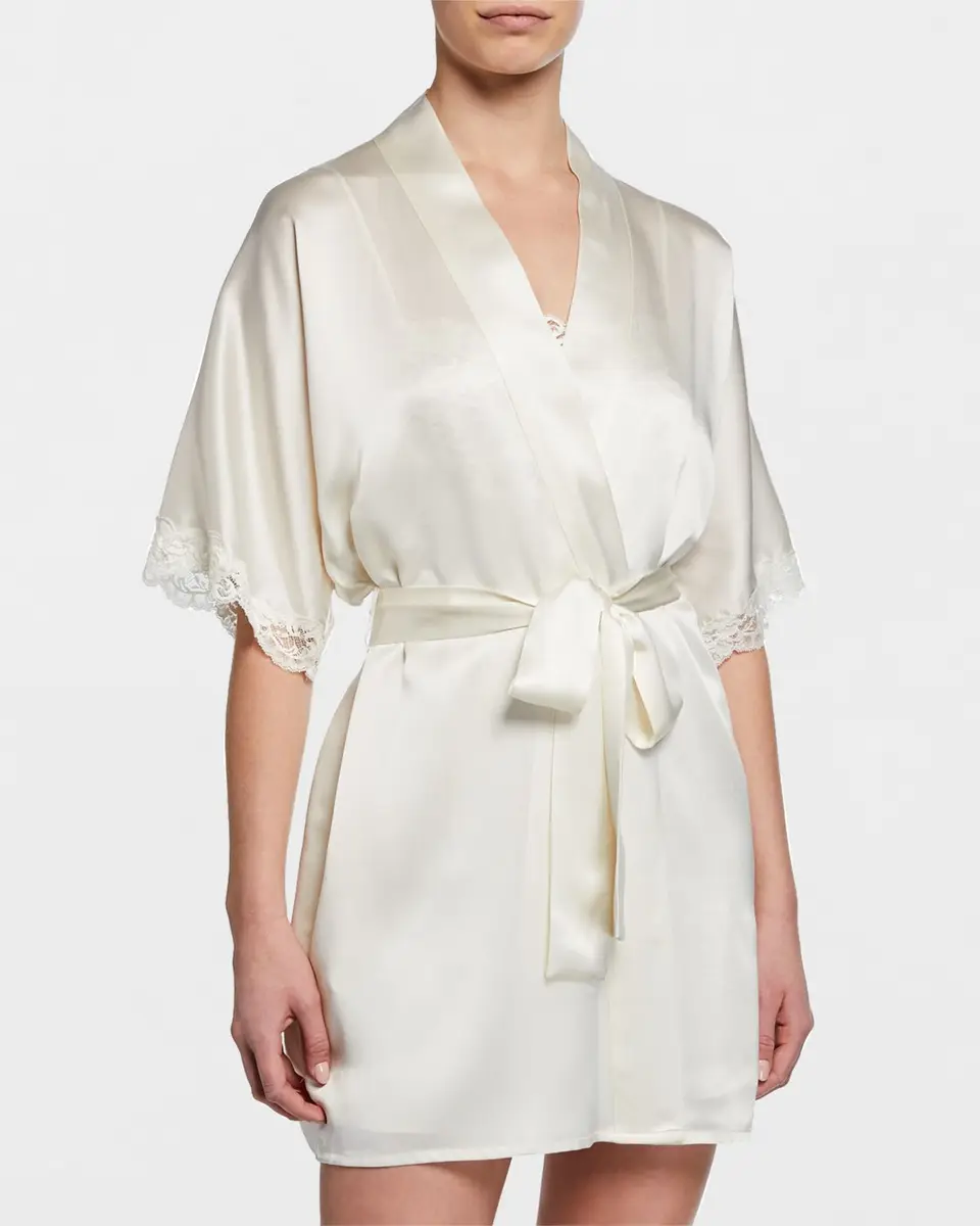Christine Lingerie Bijoux Short Silk Robe | Thumbnail 3