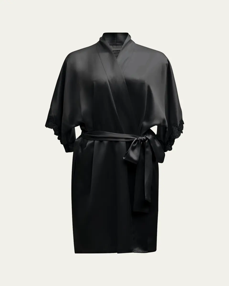 Christine Lingerie Bijoux Short Silk Robe | Thumbnail 7