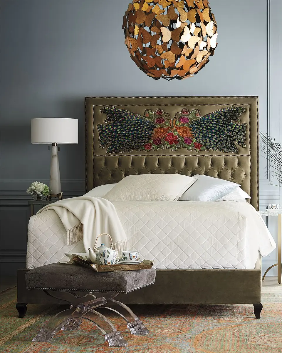 Haute House Peacock Sage California King Bed | Thumbnail 2 Haute House Peacock Sage California King Bed | Thumbnail 2