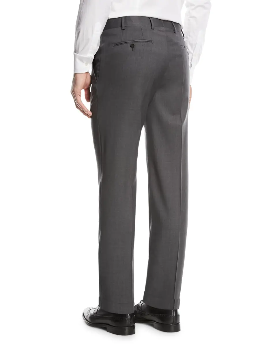Emporio Armani Basic Flat-Front Wool Trousers | Thumbnail 2 Emporio Armani Basic Flat-Front Wool Trousers | Thumbnail 2