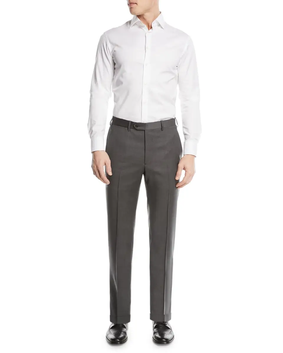 Emporio Armani Basic Flat-Front Wool Trousers | Thumbnail 3 Emporio Armani Basic Flat-Front Wool Trousers | Thumbnail 3