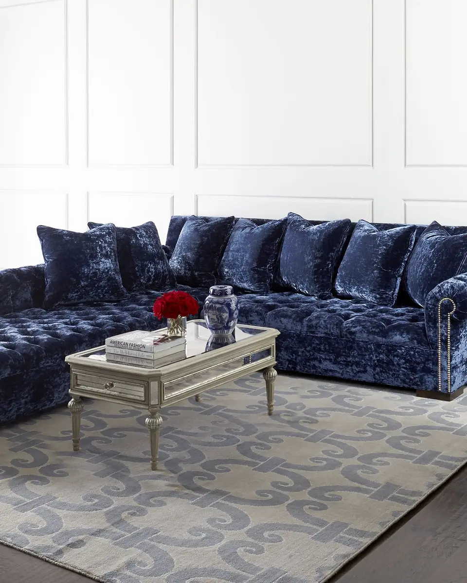 Haute House Divine Crushed Velvet Left-Chaise Sectional, 116" | Thumbnail 2 Haute House Divine Crushed Velvet Left-Chaise Sectional, 116" | Thumbnail 2