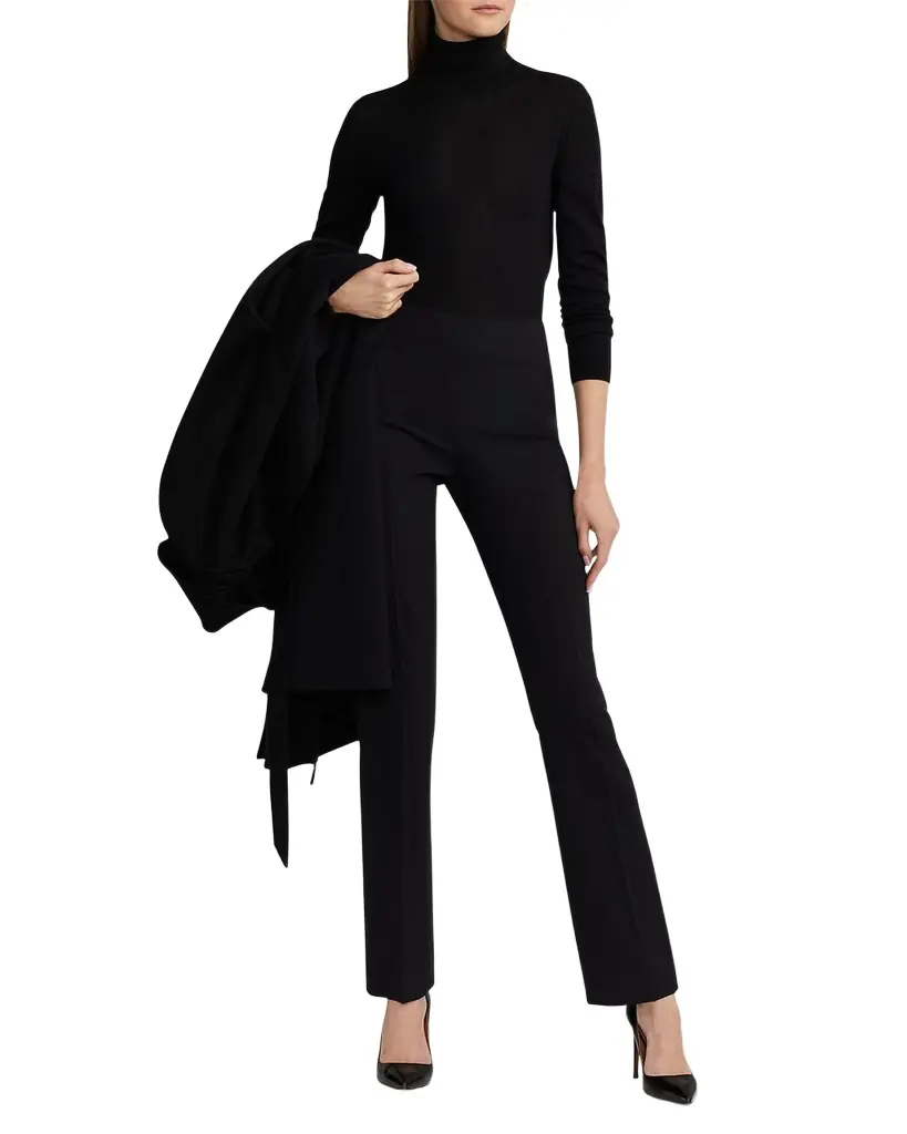 Ralph Lauren Collection Alandra Side-Zip Stretch-Wool Pants, Black | Image 1 Ralph Lauren Collection Alandra Side-Zip Stretch-Wool Pants, Black | Image 1