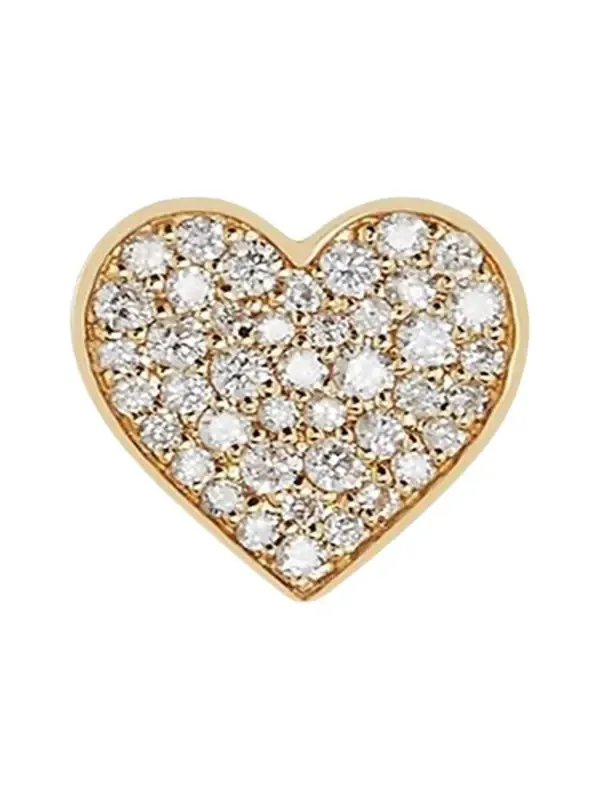 Anniversary Diamond Single Heart Stud Earring