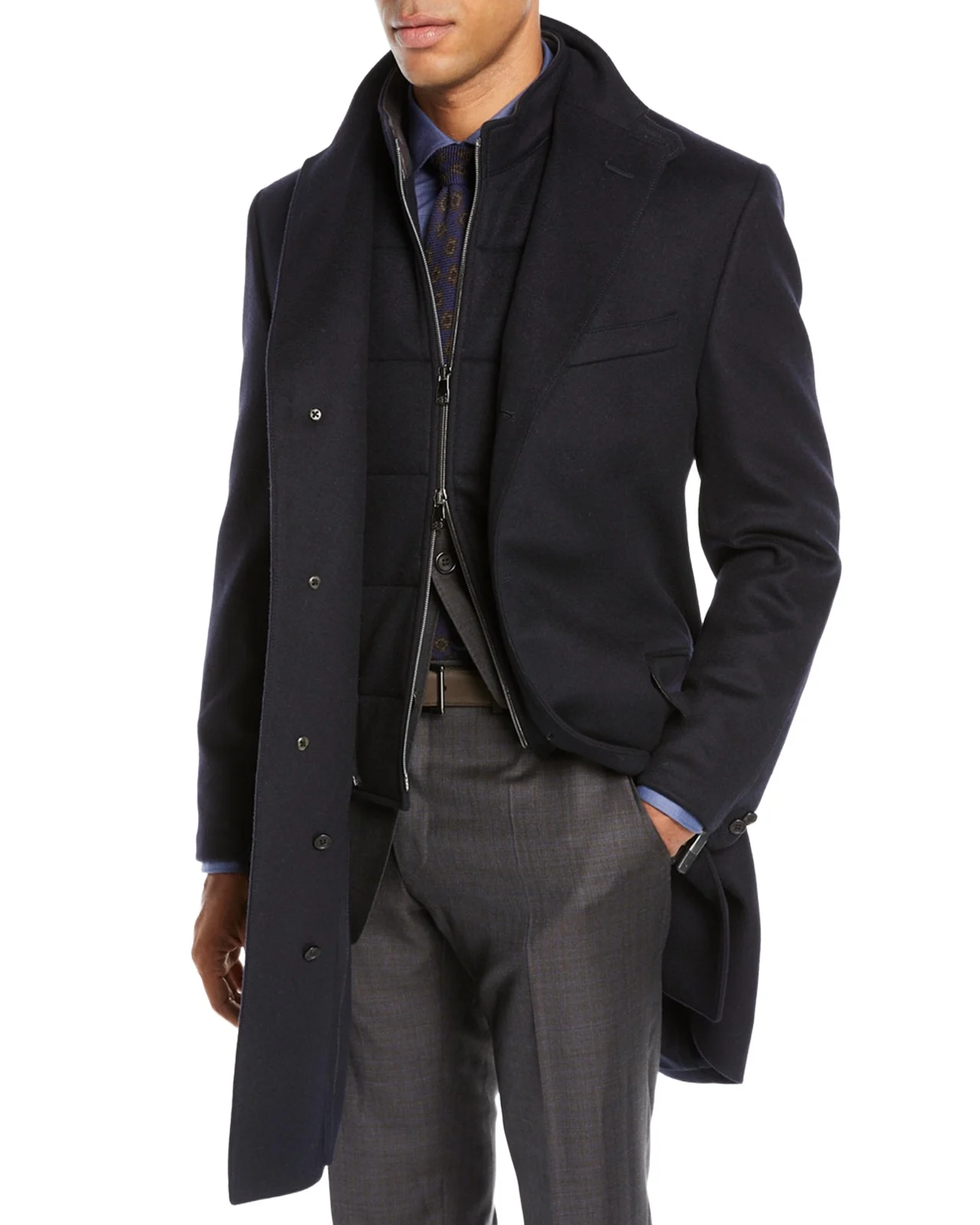 CORNELIANI Men's ID Wool Top Coat