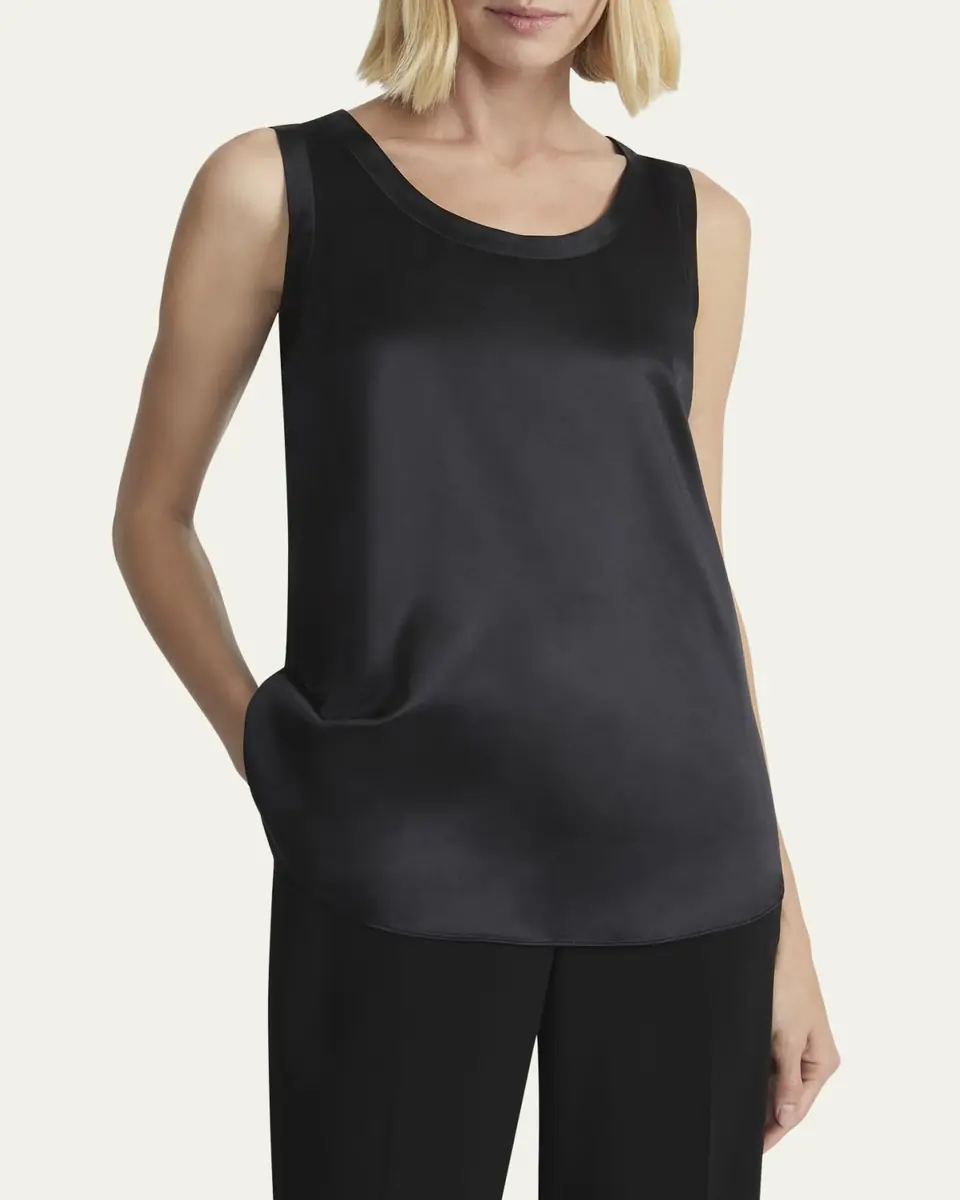 Lafayette 148 New York Perla Luxe Reversible Silk Charmeuse Shell | Thumbnail 4