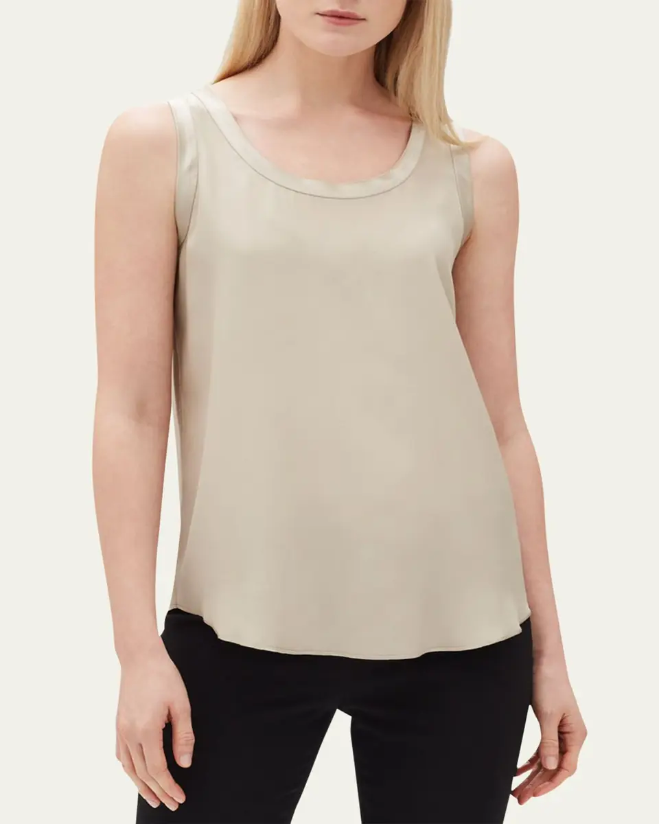 Lafayette 148 New York Perla Luxe Reversible Silk Charmeuse Shell | Thumbnail 6