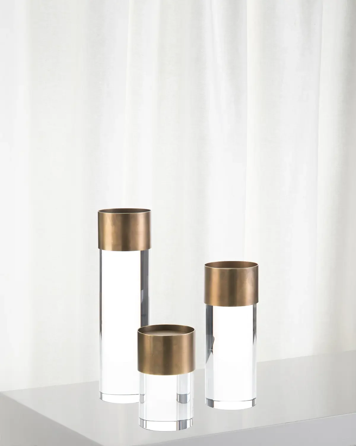 John-Richard Collection Crystal Candleholders, Set of 3