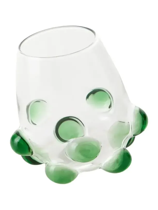 Massimo Lunardon Bubble Wine Glass, Green