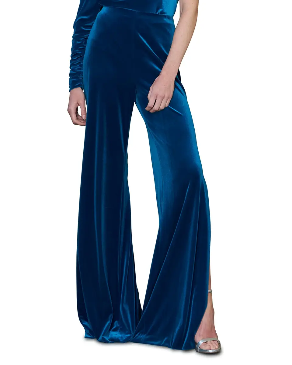 Wide Leg Velvet Pants w/ Side Opening Wide Leg Velvet Pants w/ Side Opening