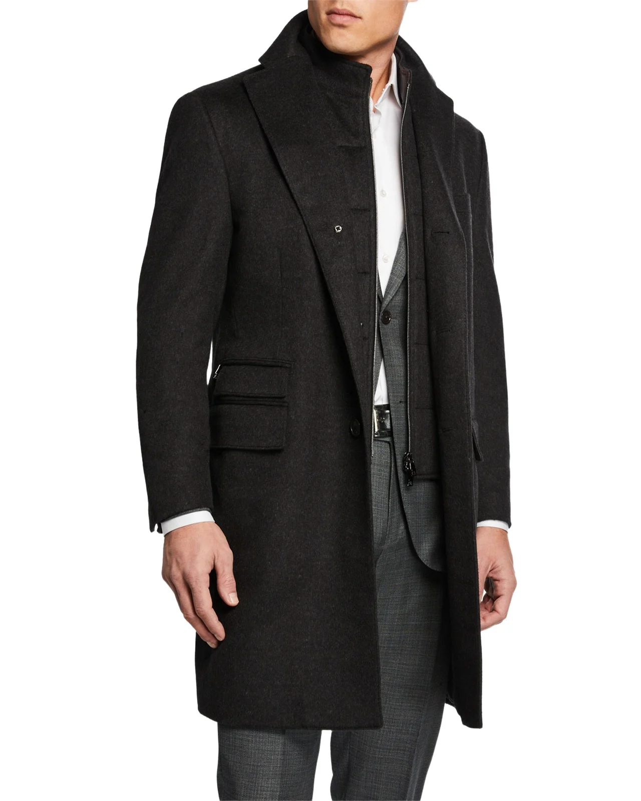 CORNELIANI Men's ID Wool Top Coat