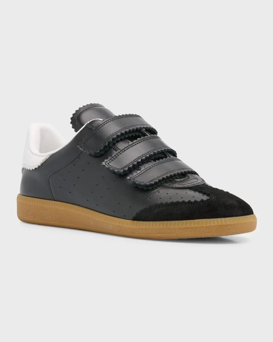 Isabel Marant Beth Perforated Leather Grip-Strap Sneakers | Thumbnail 3