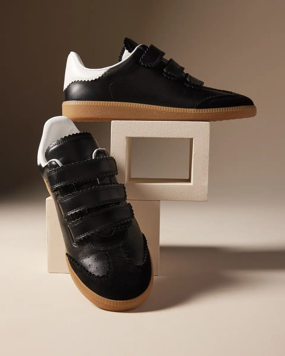 Isabel Marant Beth Perforated Leather Grip-Strap Sneakers | Thumbnail 5