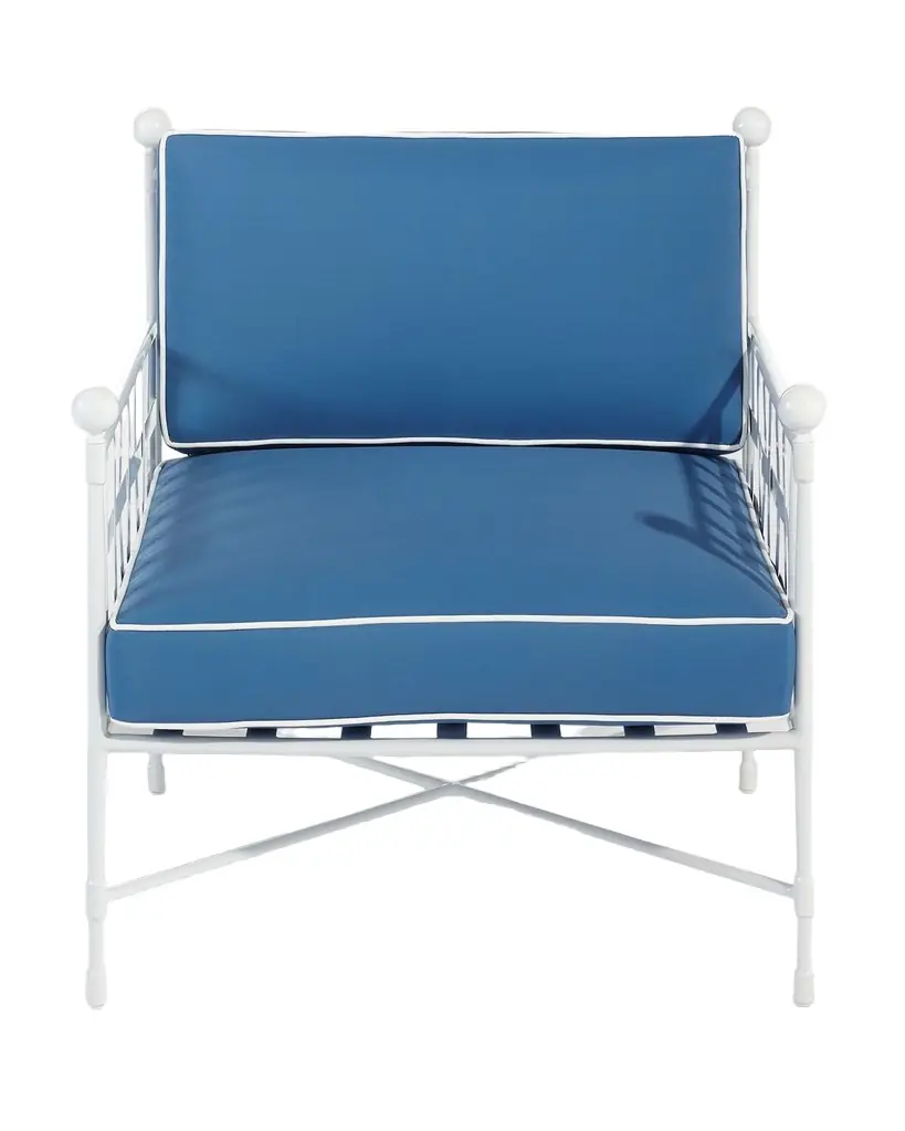 Neiman Marcus Avery Lounge Chair, White/Blue | Image 1 Neiman Marcus Avery Lounge Chair, White/Blue | Image 1