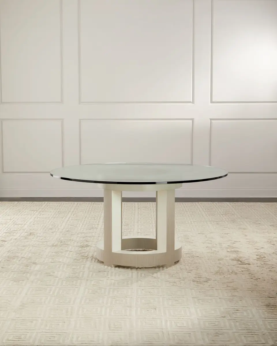 Bernhardt Axiom Round Glass-Top Dining Table, 60" | Thumbnail 2 Bernhardt Axiom Round Glass-Top Dining Table, 60" | Thumbnail 2