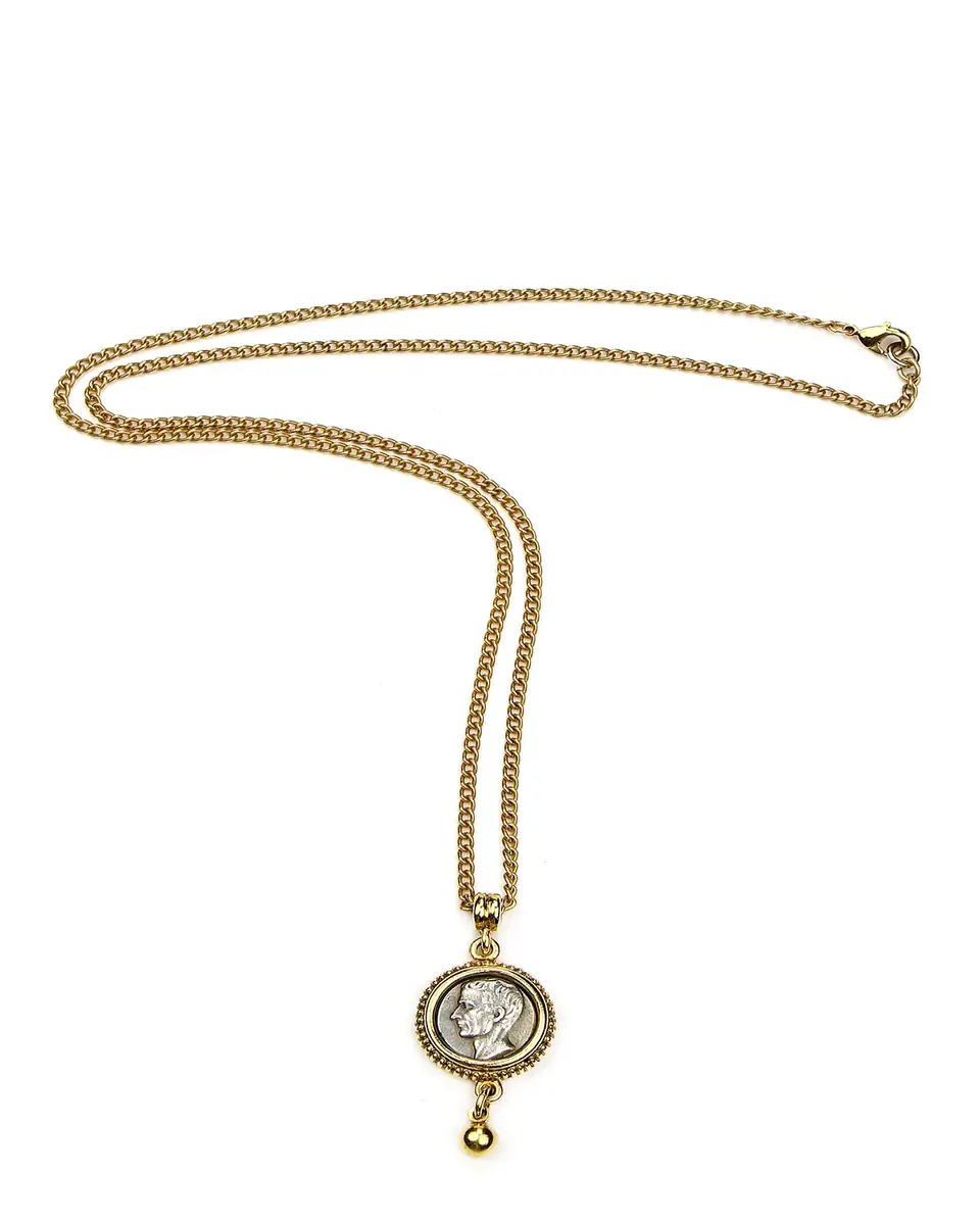 Ben-Amun Two-Tone Coin Pendant Necklace | Thumbnail 3