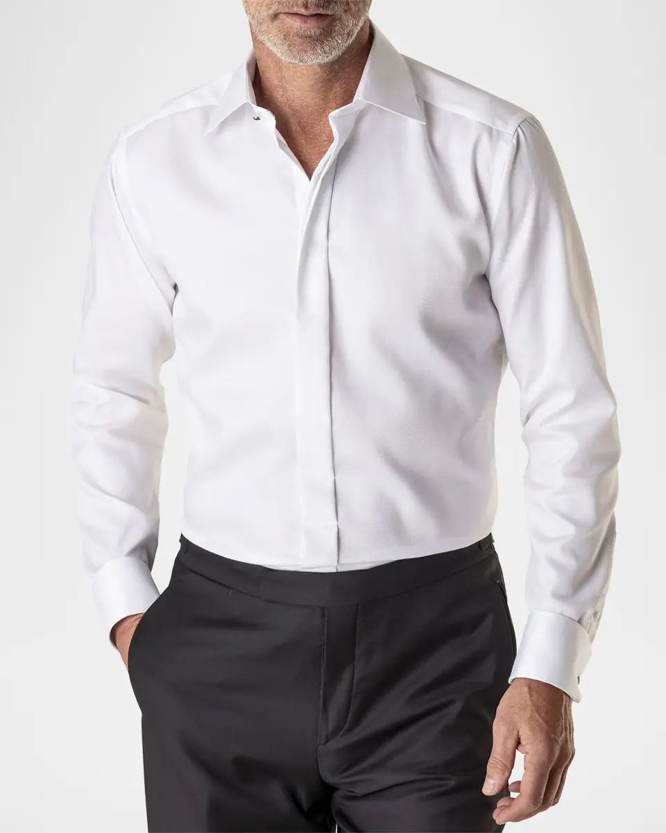 Eton Men's Contemporary Fit Diamond-Weave Dress Shirt | Thumbnail 2 Eton Men's Contemporary Fit Diamond-Weave Dress Shirt | Thumbnail 2