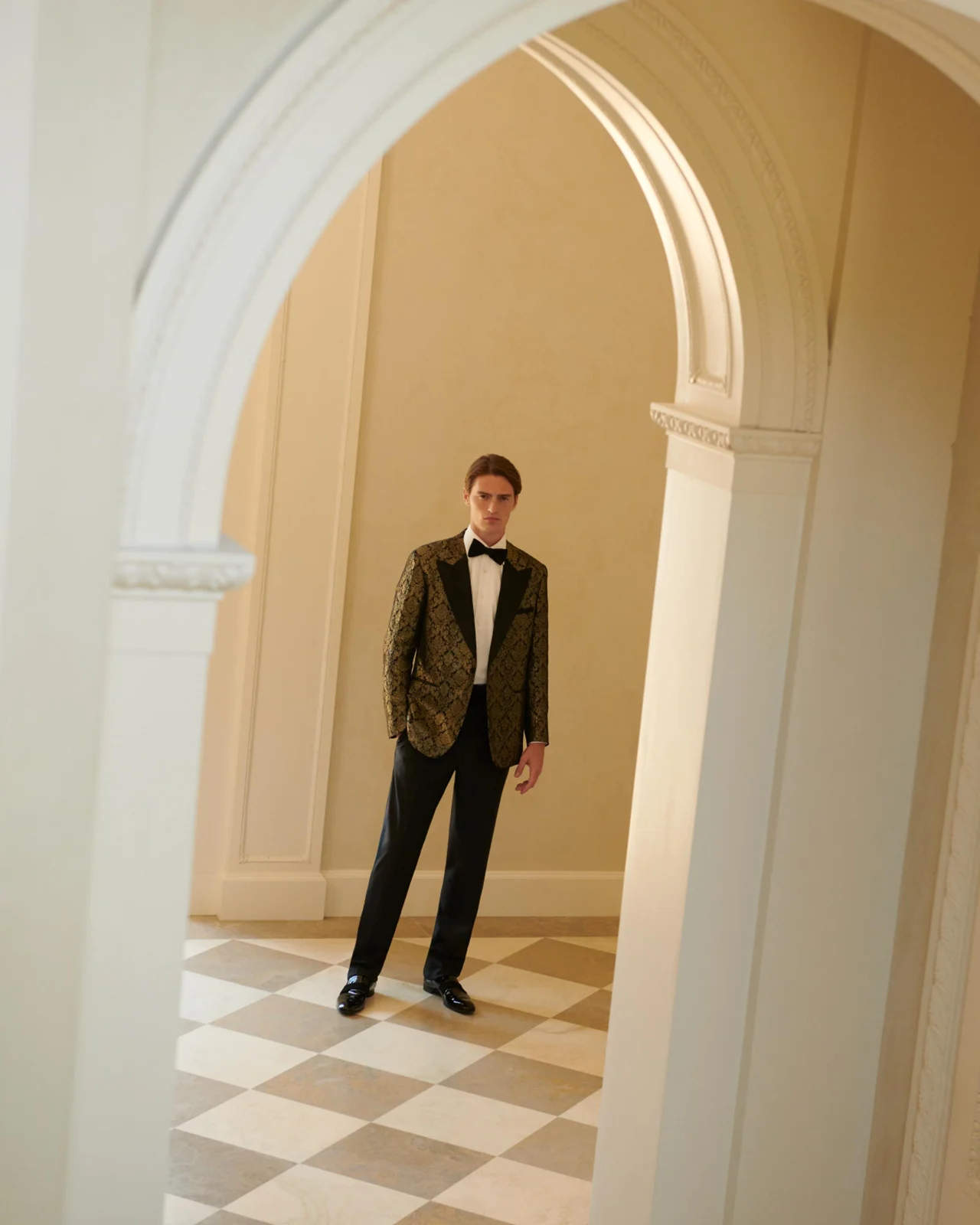 Diagonally-Pleated Cummerbund Bow Tie Set