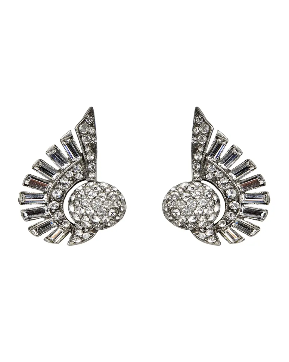 Ben-Amun Crystal Deco Clip-On Earrings | Thumbnail 3