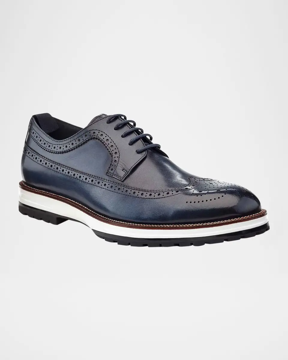 Ike Behar Men's Louis Hybrid Wing-Tip Leather Derby Shoes | Thumbnail 2 Ike Behar Men's Louis Hybrid Wing-Tip Leather Derby Shoes | Thumbnail 2