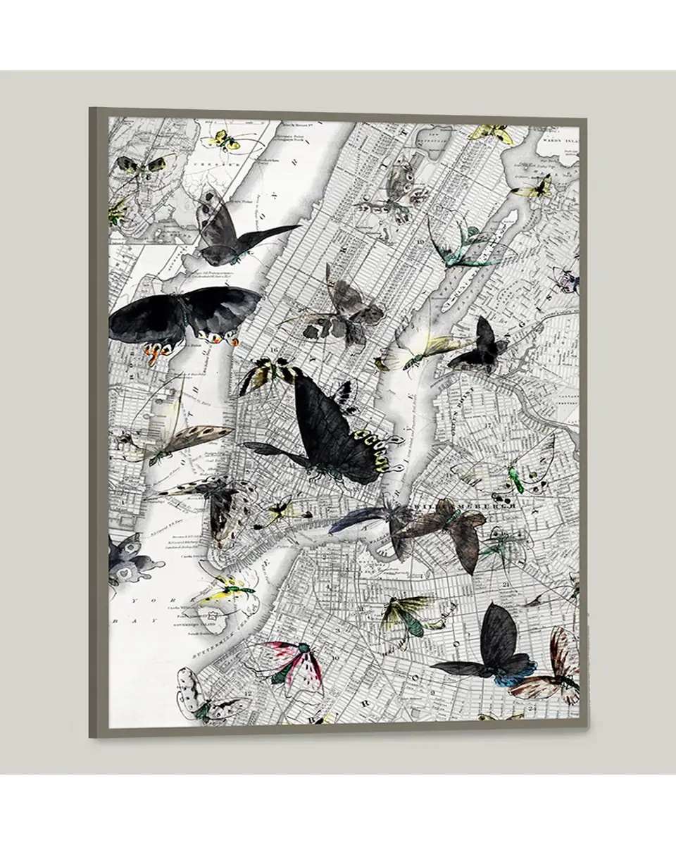 Wendover Art Group New York Butterfly Map I" Wall Art | Thumbnail 3 Wendover Art Group New York Butterfly Map I" Wall Art | Thumbnail 3