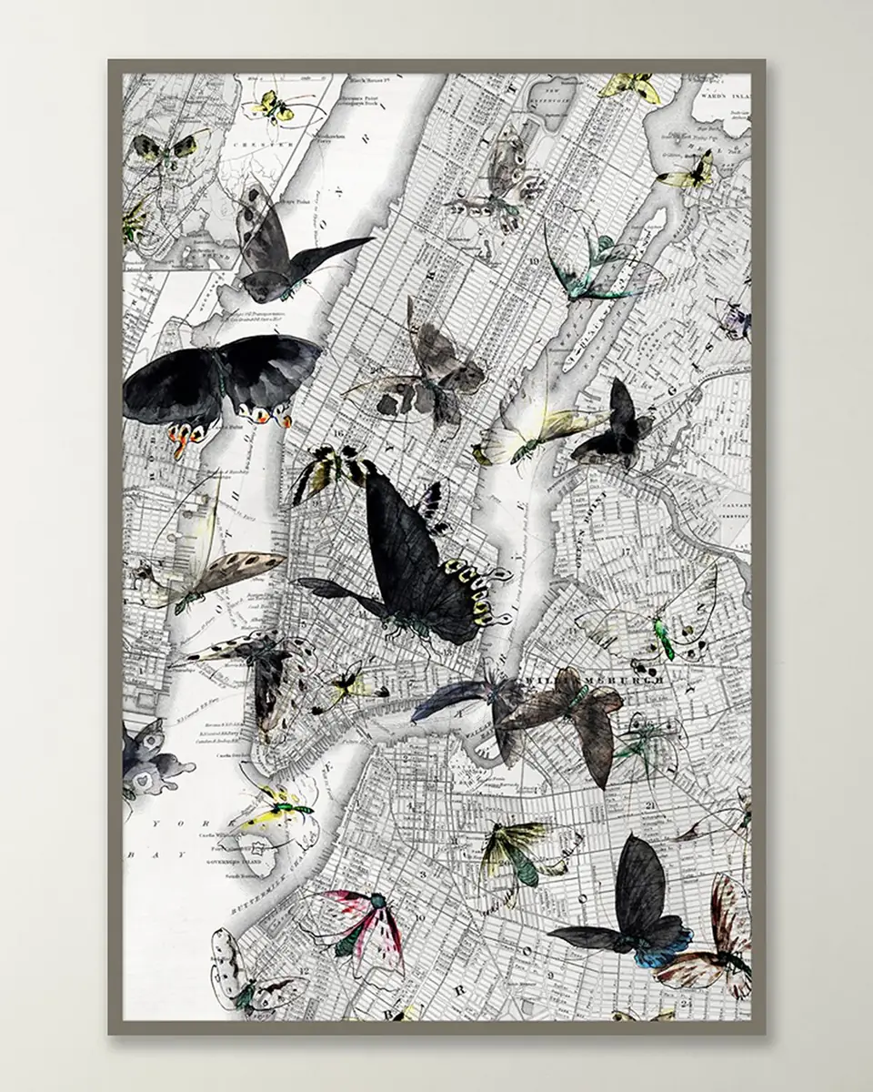 Wendover Art Group New York Butterfly Map I" Wall Art | Thumbnail 4 Wendover Art Group New York Butterfly Map I" Wall Art | Thumbnail 4