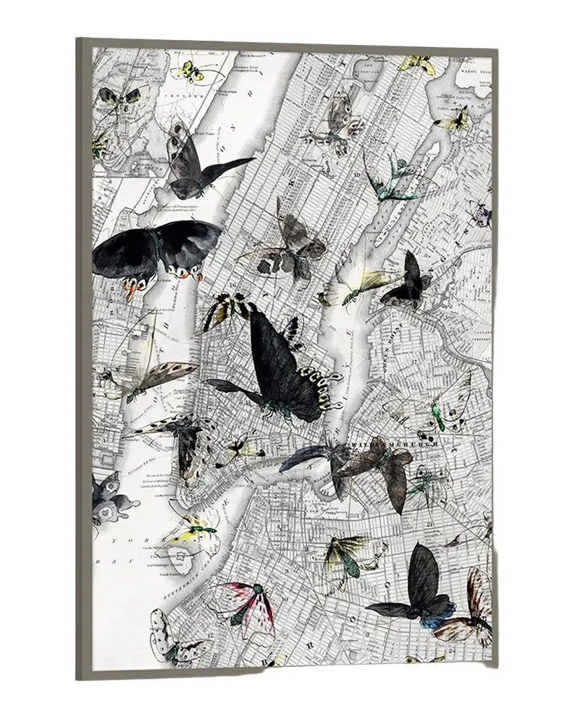 Wendover Art Group New York Butterfly Map I" Wall Art