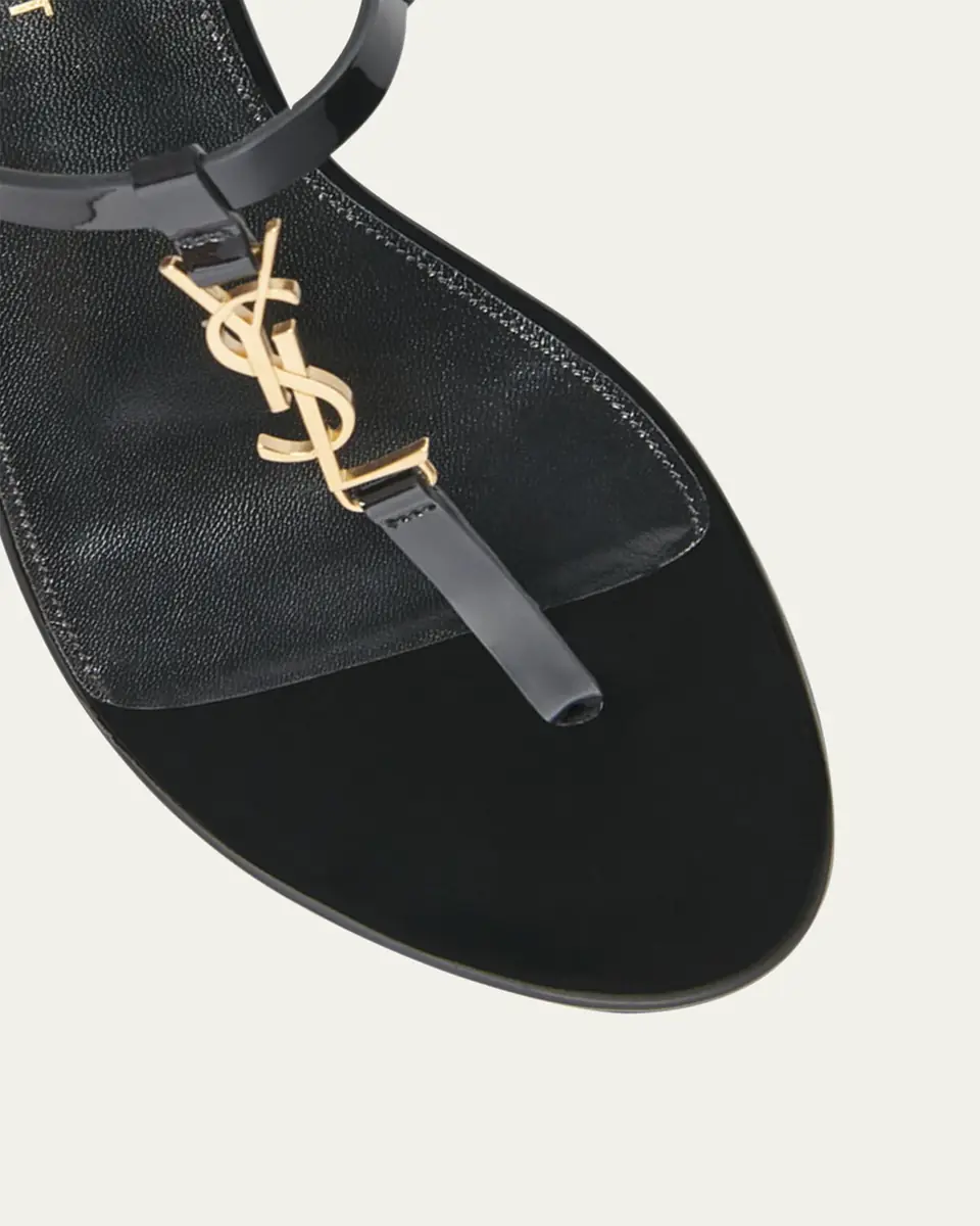 Saint Laurent Cassandra Leather YSL Slingback Sandals | Thumbnail 6