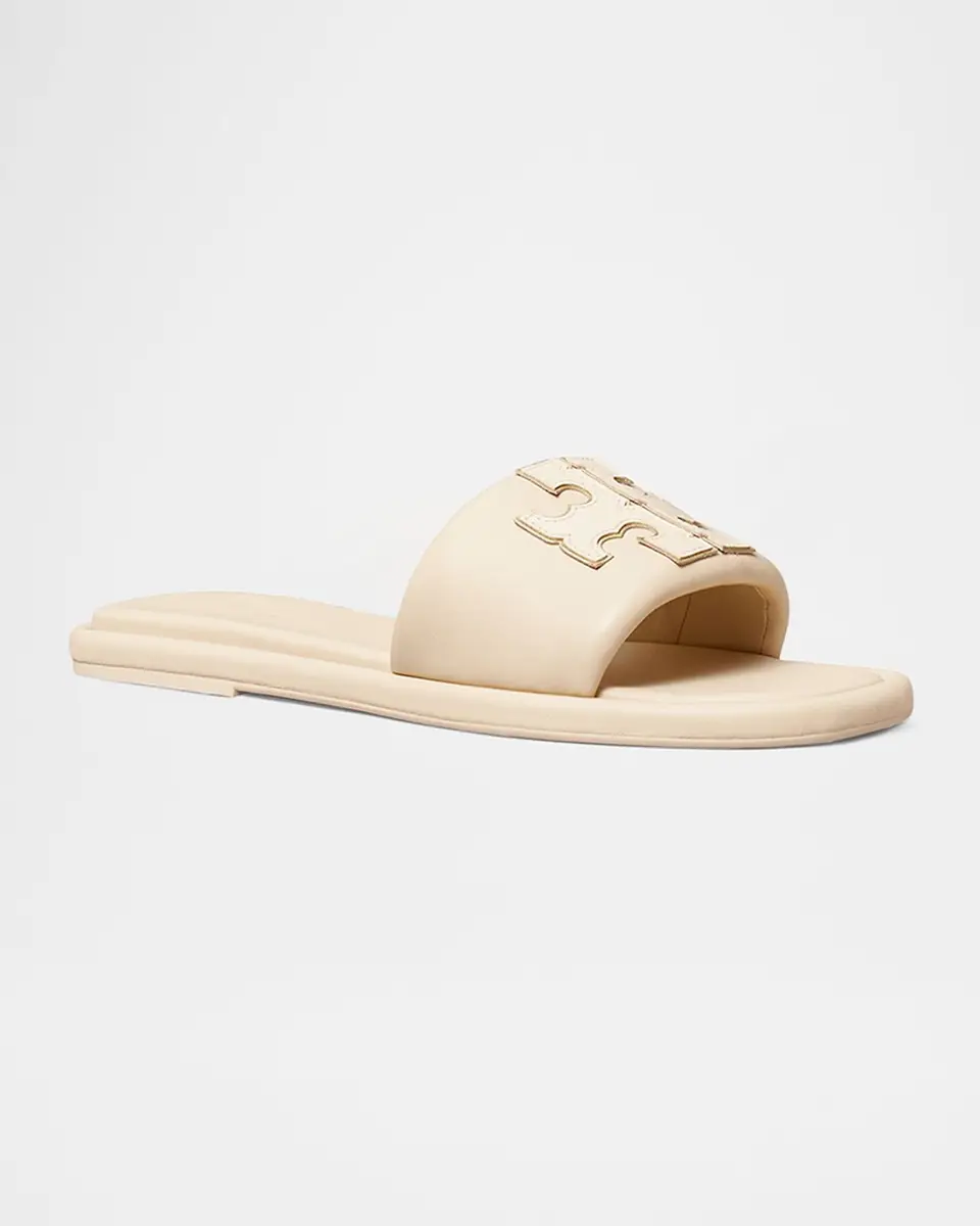 Tory Burch Double T Leather Medallion Slide Sandals | Thumbnail 2 Tory Burch Double T Leather Medallion Slide Sandals | Thumbnail 2