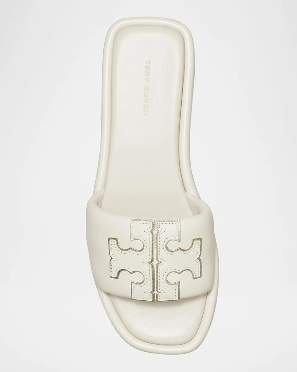 Tory Burch Double T Leather Medallion Slide Sandals | Thumbnail 3 Tory Burch Double T Leather Medallion Slide Sandals | Thumbnail 3