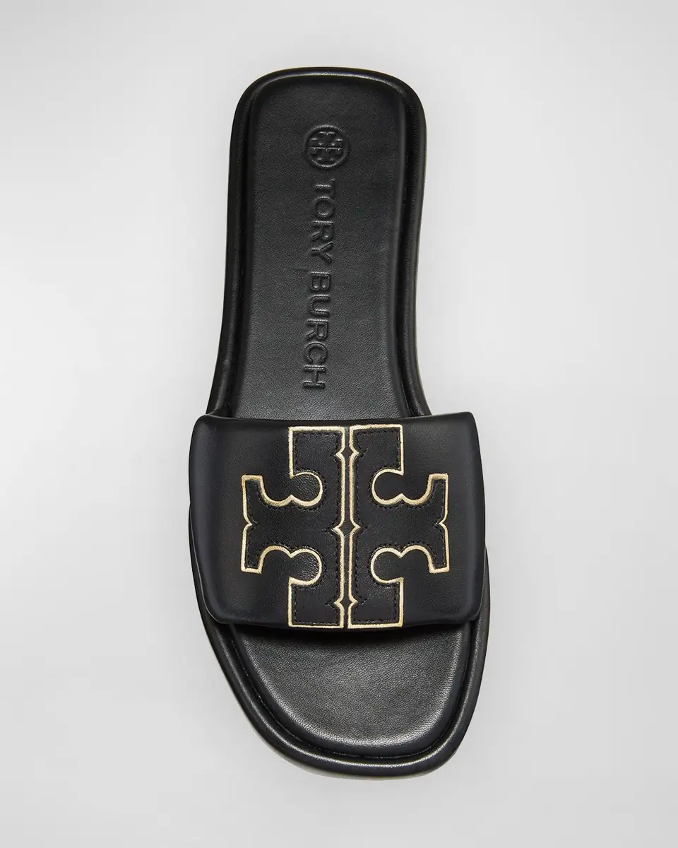 Tory Burch Double T Leather Medallion Slide Sandals | Thumbnail 8 Tory Burch Double T Leather Medallion Slide Sandals | Thumbnail 8
