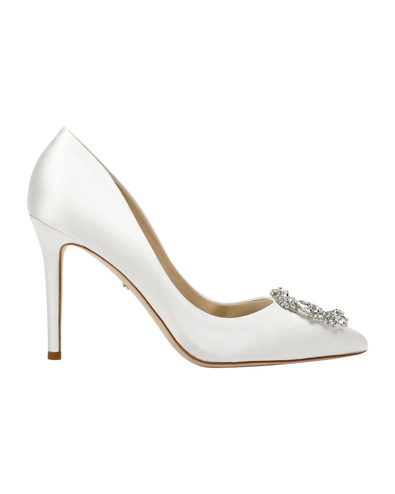 BADGLEY MISCHKA Cher Satin Buckle Cocktail High-Heel Pumps