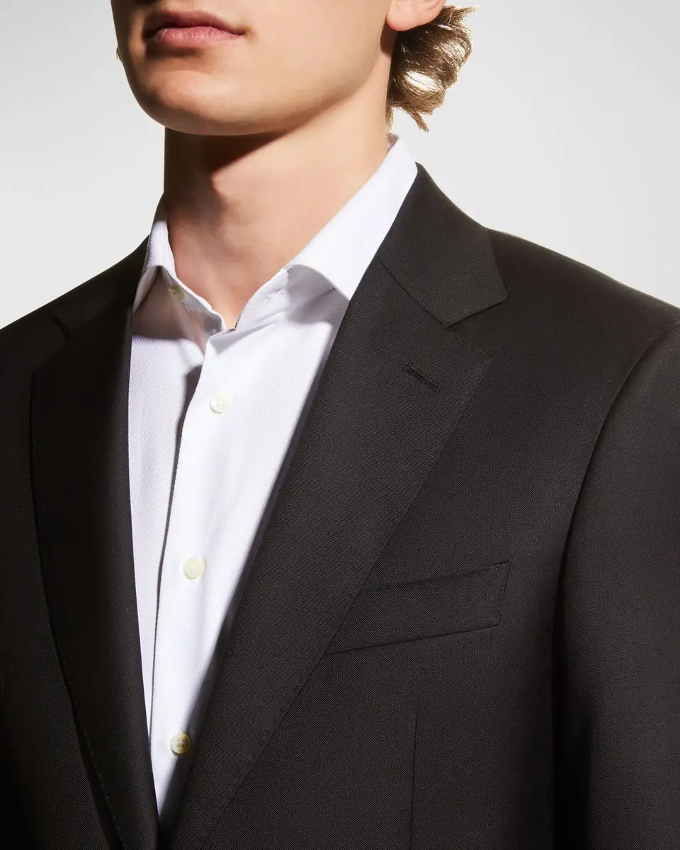 Canali Men's Solid Wool Two-Piece Suit | Thumbnail 5 Canali Men's Solid Wool Two-Piece Suit | Thumbnail 5