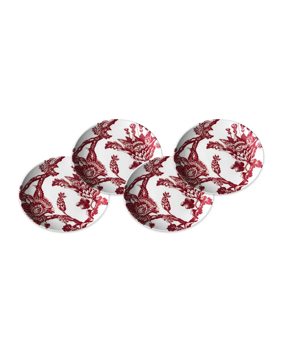 Caskata Arcadia Crimson Canapes Plates, Set of 4 | Thumbnail 2