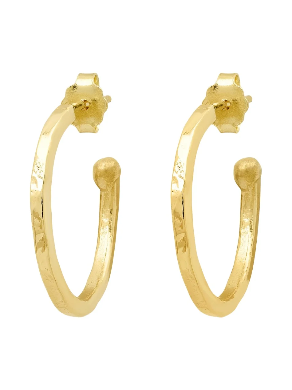 18k Small Hammered Bangle Hoop Earrings 18k Small Hammered Bangle Hoop Earrings