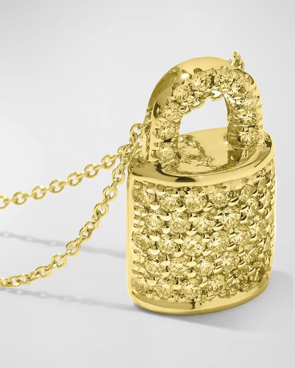 Roberto Coin Diamond Lock Tiny Treasure Necklace | Thumbnail 2 Roberto Coin Diamond Lock Tiny Treasure Necklace | Thumbnail 2
