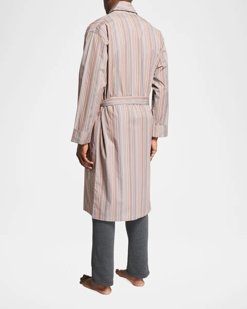 Paul Smith Men's Multi-Stripe Cotton Robe | Thumbnail 2 Paul Smith Men's Multi-Stripe Cotton Robe | Thumbnail 2