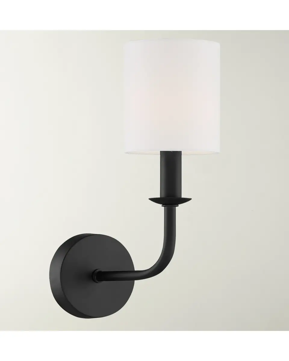 Crystorama Bailey 1-Light Matte Black Wall Mount | Thumbnail 2 Crystorama Bailey 1-Light Matte Black Wall Mount | Thumbnail 2