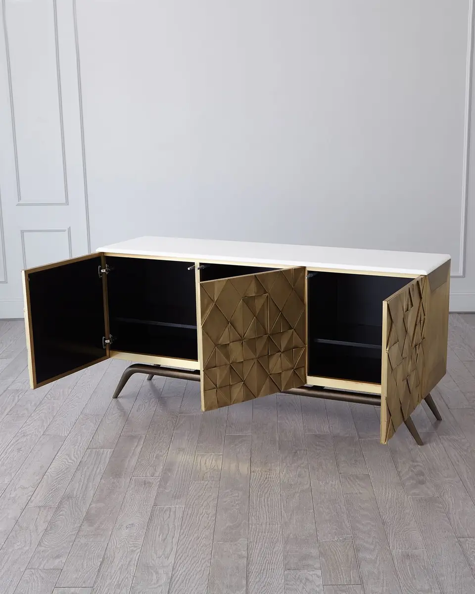 Global Views Triangle Cabinet, Brass | Thumbnail 2