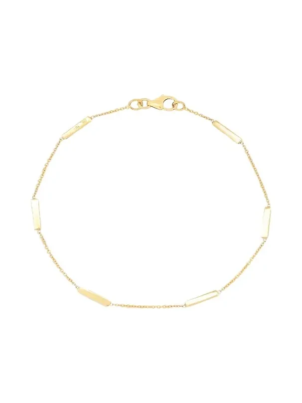 18K Bar By-the-Inch Bracelet on 14k Chain