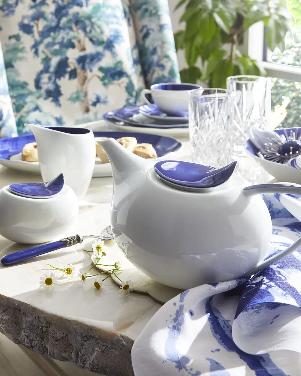 Neiman Marcus Brushstroke Cobalt Teapot | Thumbnail 2