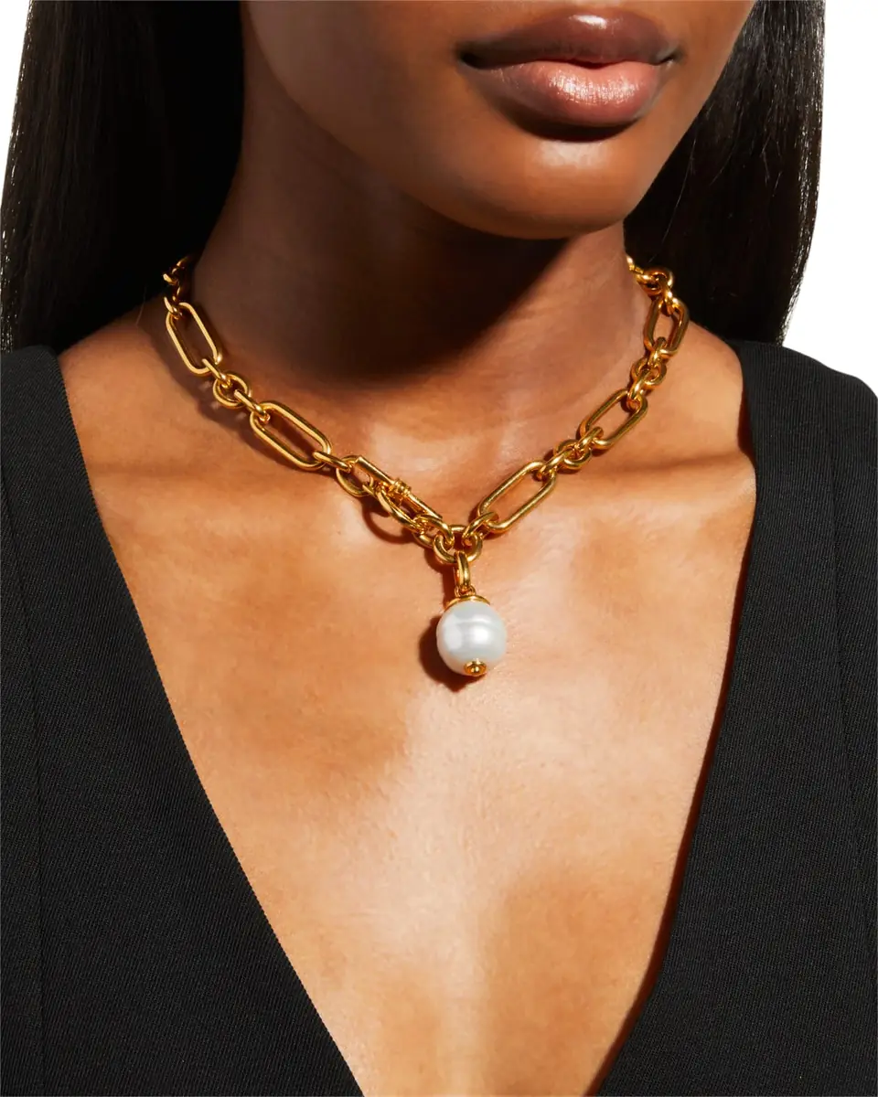 Ben-Amun Gold Oval Link Chain Necklace | Thumbnail 2