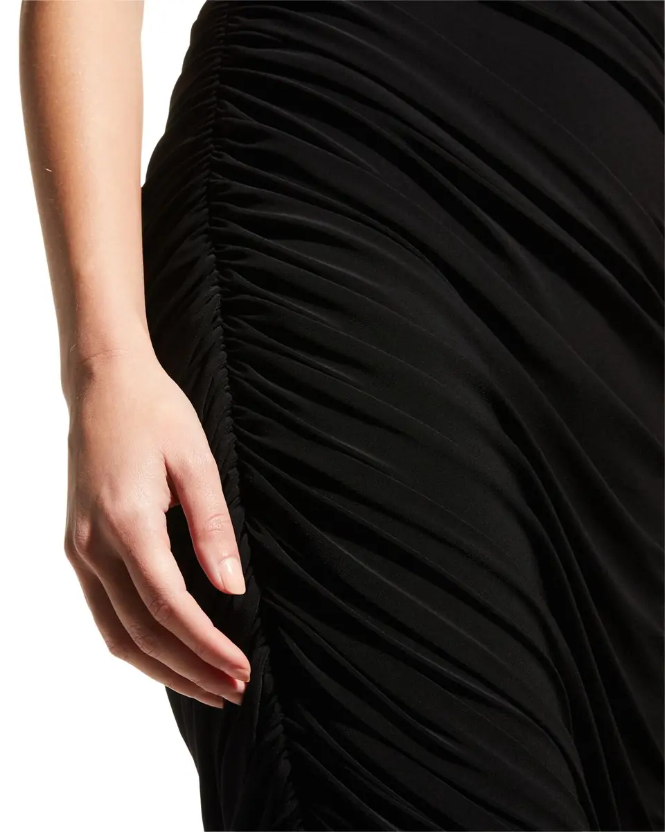 Norma Kamali Diana One-Shoulder Shirred Midi Dress | Thumbnail 5