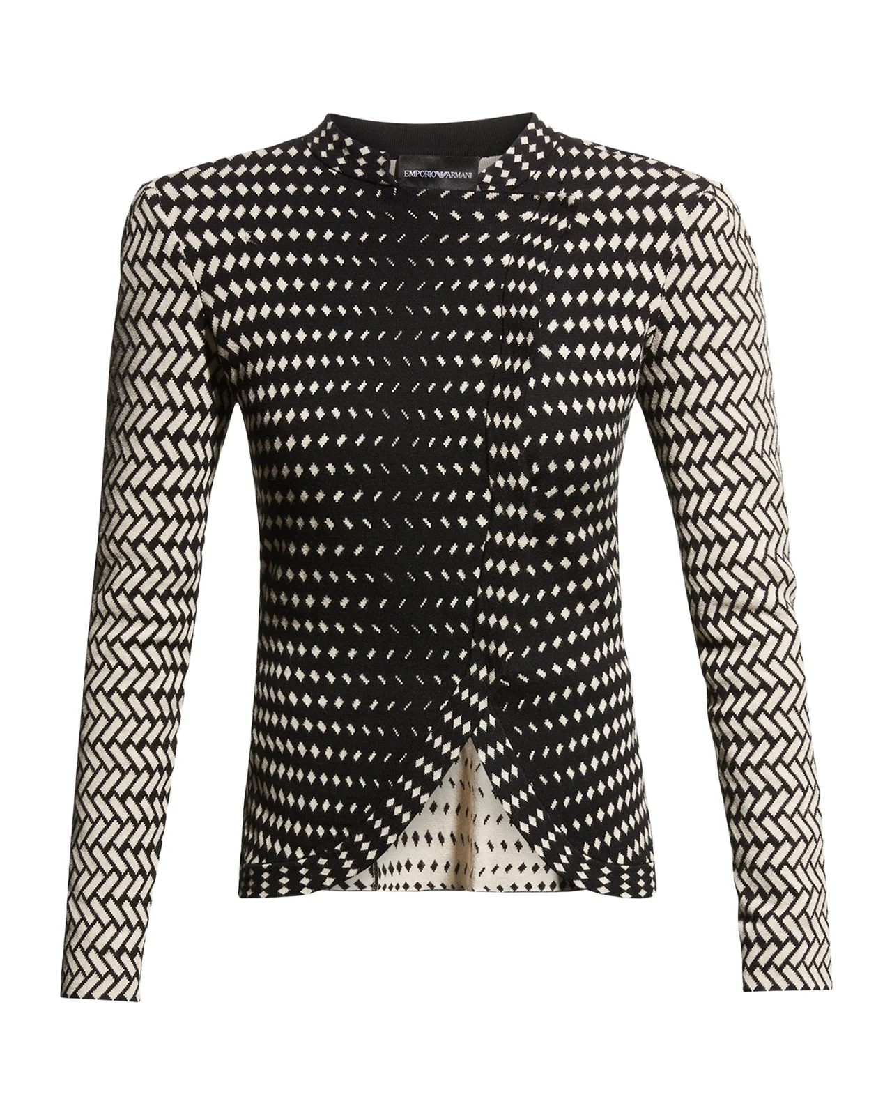 Knit Jacket w/ Asymmetrical Overlap