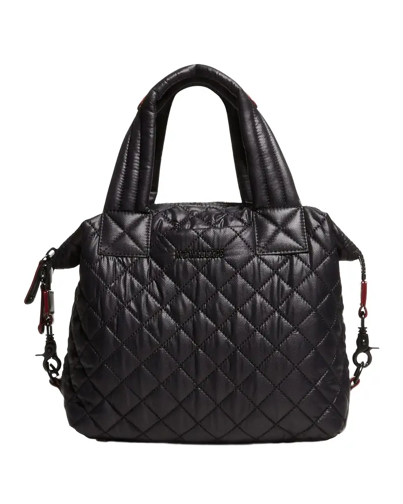 MZ WALLACE Sutton Deluxe Small Quilted Nylon Tote Bag, Black | Image 1 MZ WALLACE Sutton Deluxe Small Quilted Nylon Tote Bag, Black | Image 1