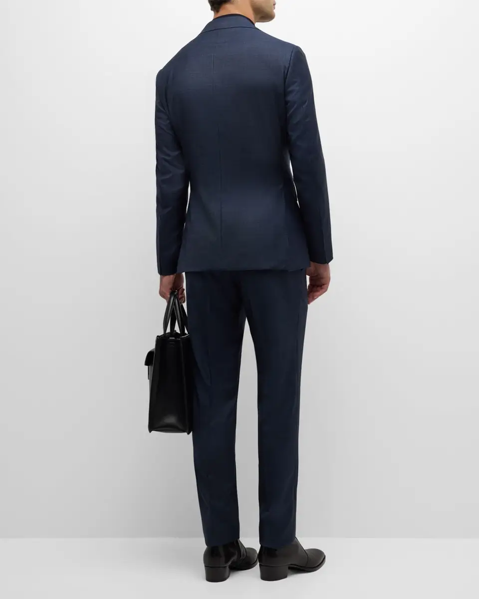 Canali Men's Heathered Wool Two-Piece Suit | Thumbnail 3 Canali Men's Heathered Wool Two-Piece Suit | Thumbnail 3