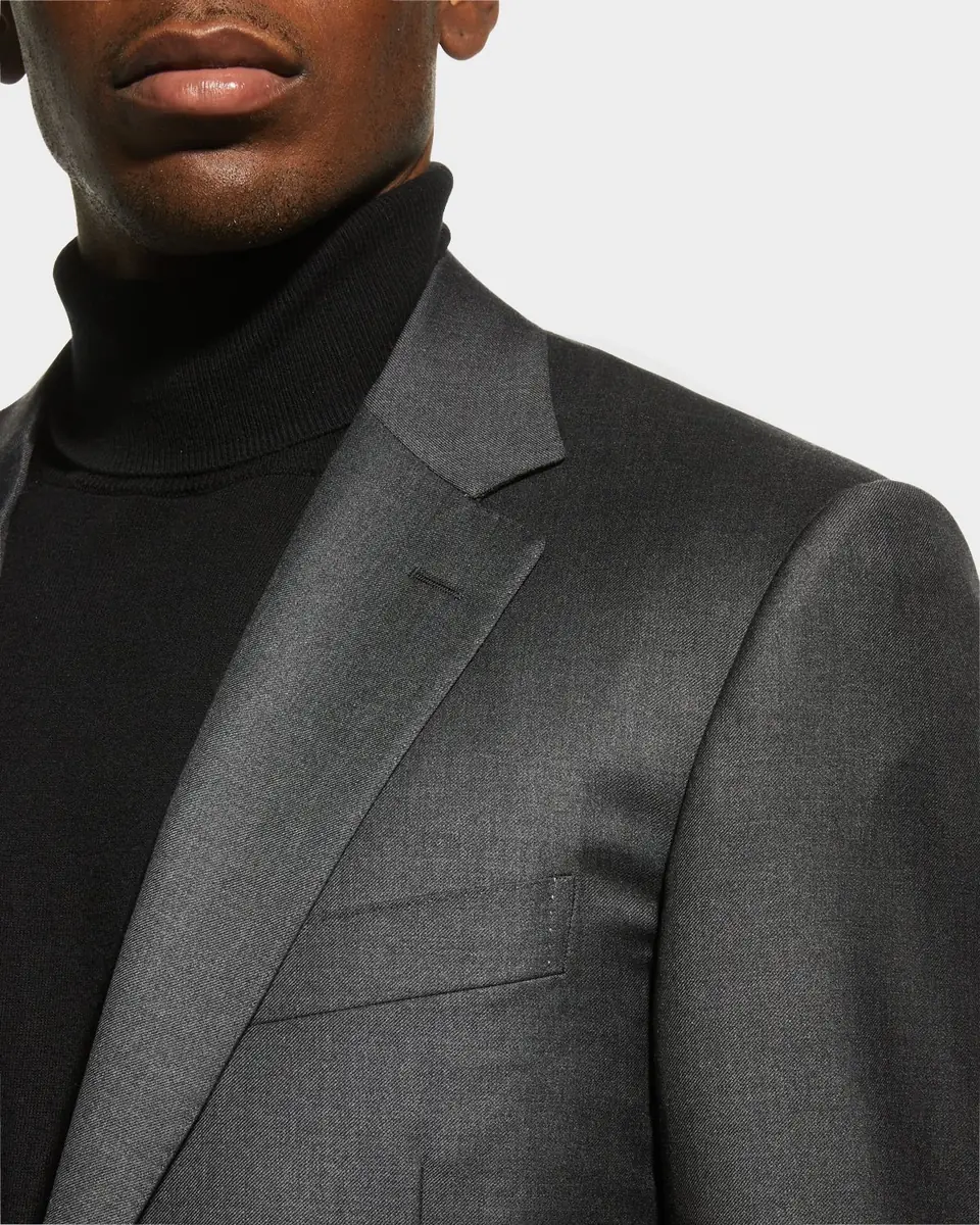 Canali Men's Solid Wool Suit | Thumbnail 4 Canali Men's Solid Wool Suit | Thumbnail 4