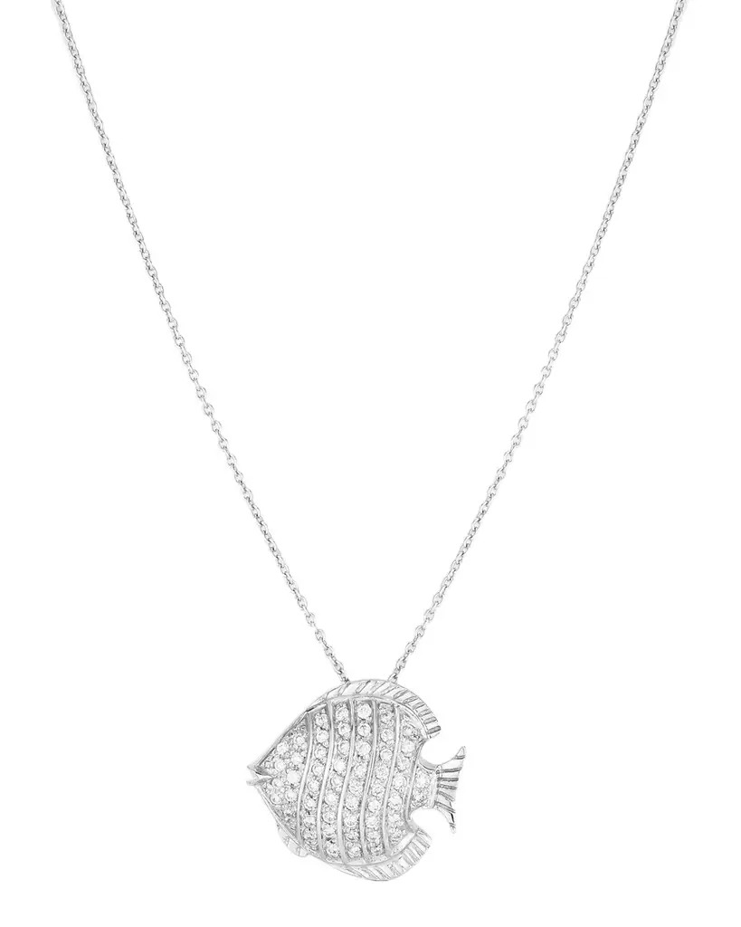 Roberto Coin Fish Tiny Treasure Necklace in White Gold | Image 1 Roberto Coin Fish Tiny Treasure Necklace in White Gold | Image 1
