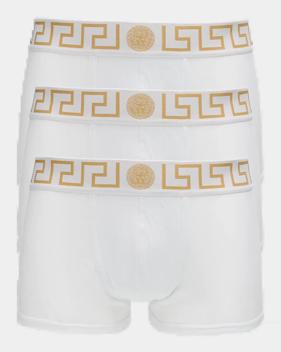 Versace Men's 3-Pack Low Rise Greca Trunk | Thumbnail 2 Versace Men's 3-Pack Low Rise Greca Trunk | Thumbnail 2