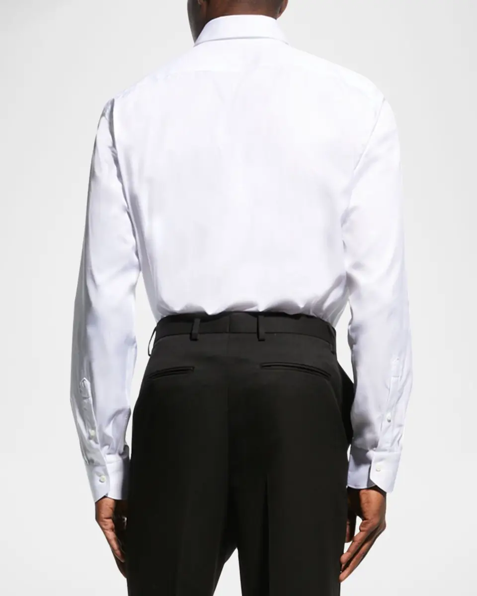 Canali Men's Solid Twill Dress Shirt | Thumbnail 3